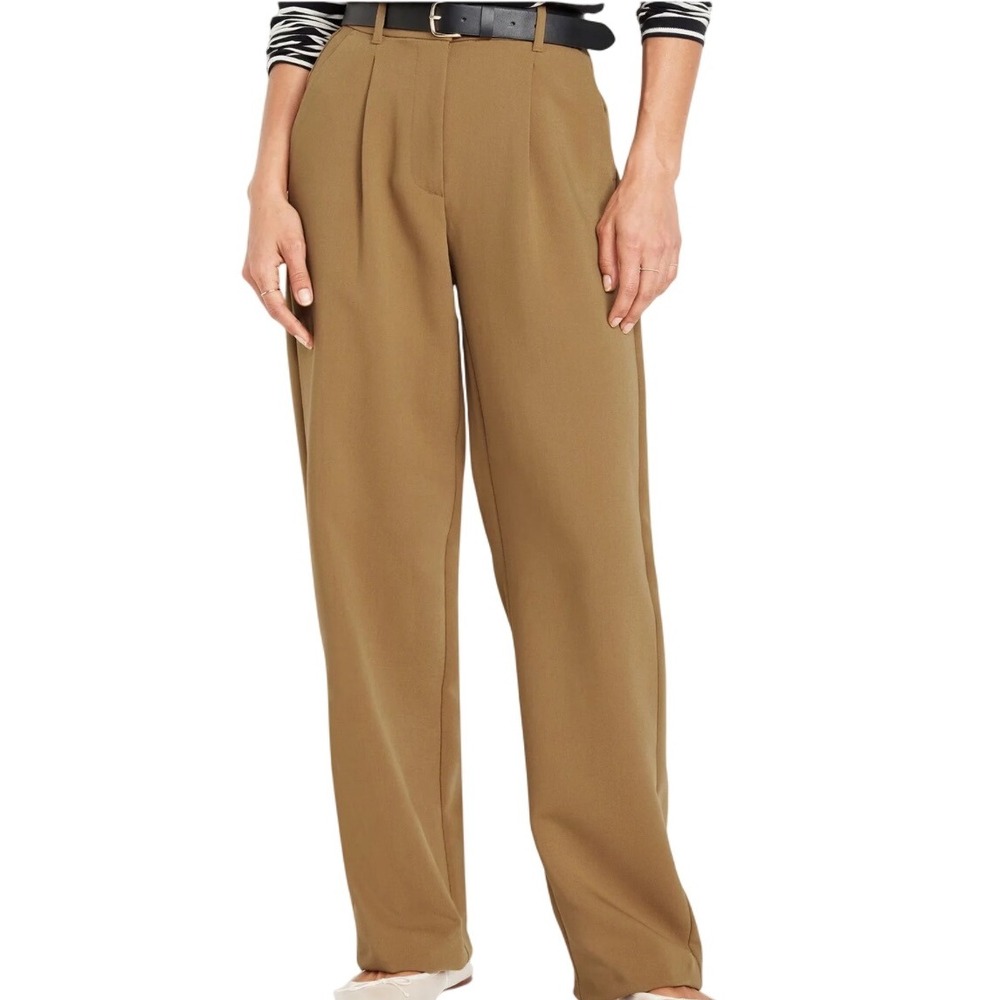 Old Navy Trousers‎ Wide Leg Pleated Career Casual Khaki Pants Large New W/ Tags